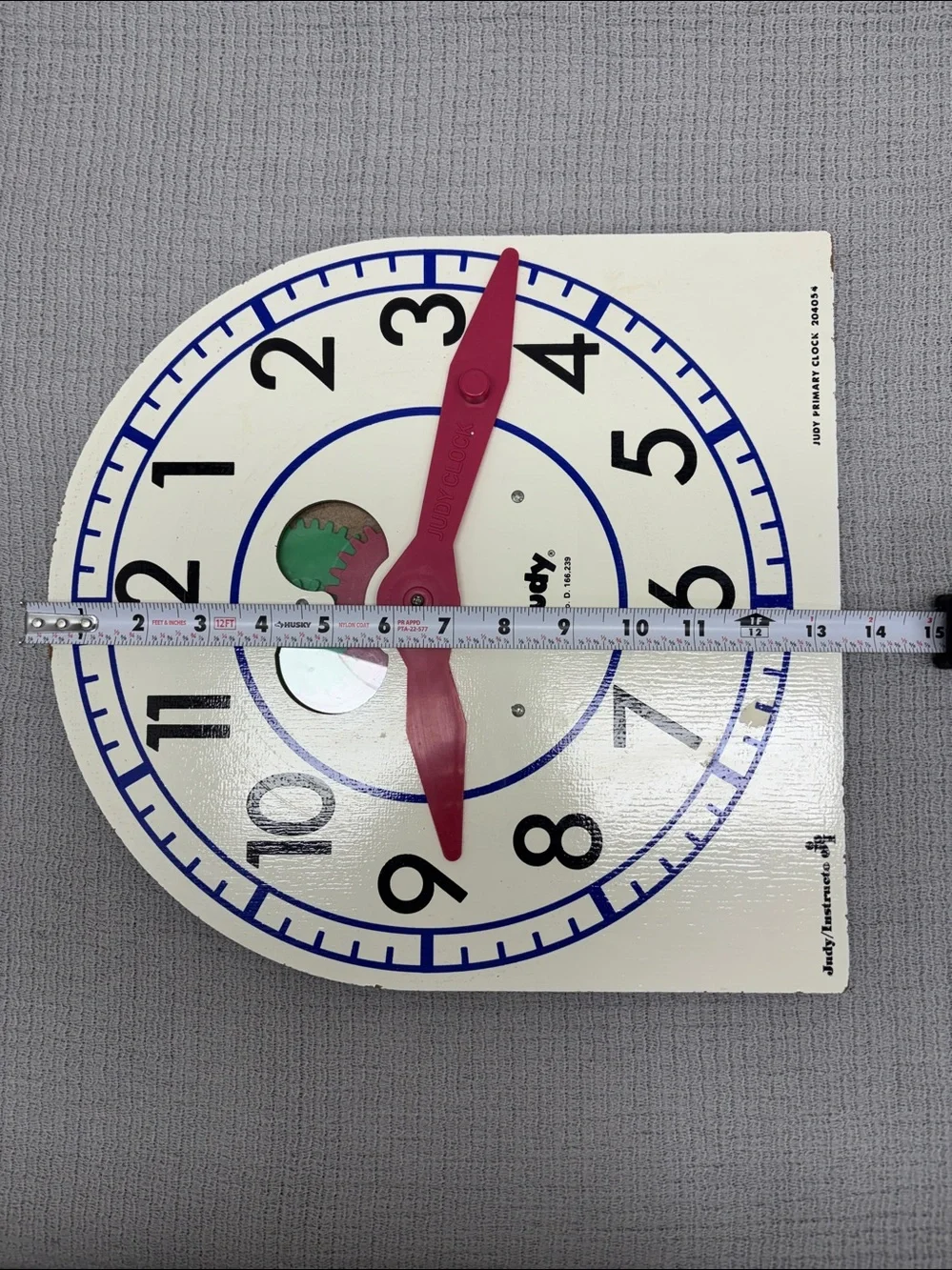 Vtg Judy Instructo Large Primary Clock Gears Educational Toy 204054 Tell Time